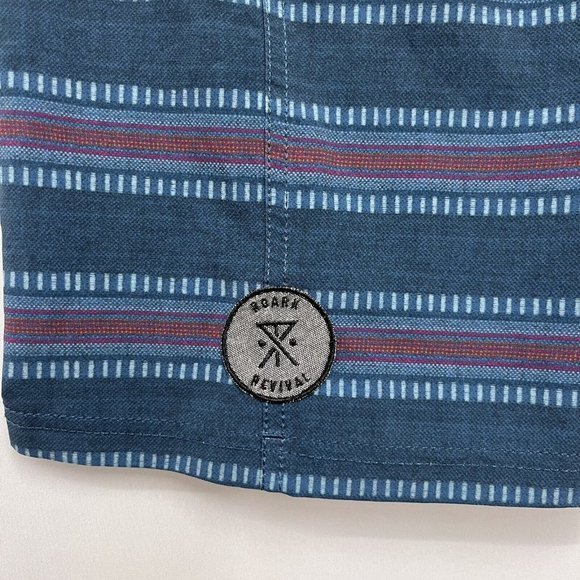 Roark Revival Men's Swim Board Shorts Teal/Red Striped Polyester/Spandex Size 30 - Picture 6 of 10